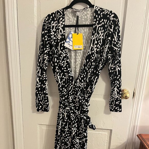 Diane Von Furstenberg (DVF) for Target: Women's Long Sleeve Midi Sea Spots Black - Picture 3 of 6